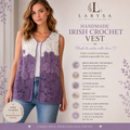 Handmade Irish Crochet Vest – Custom Color & Size