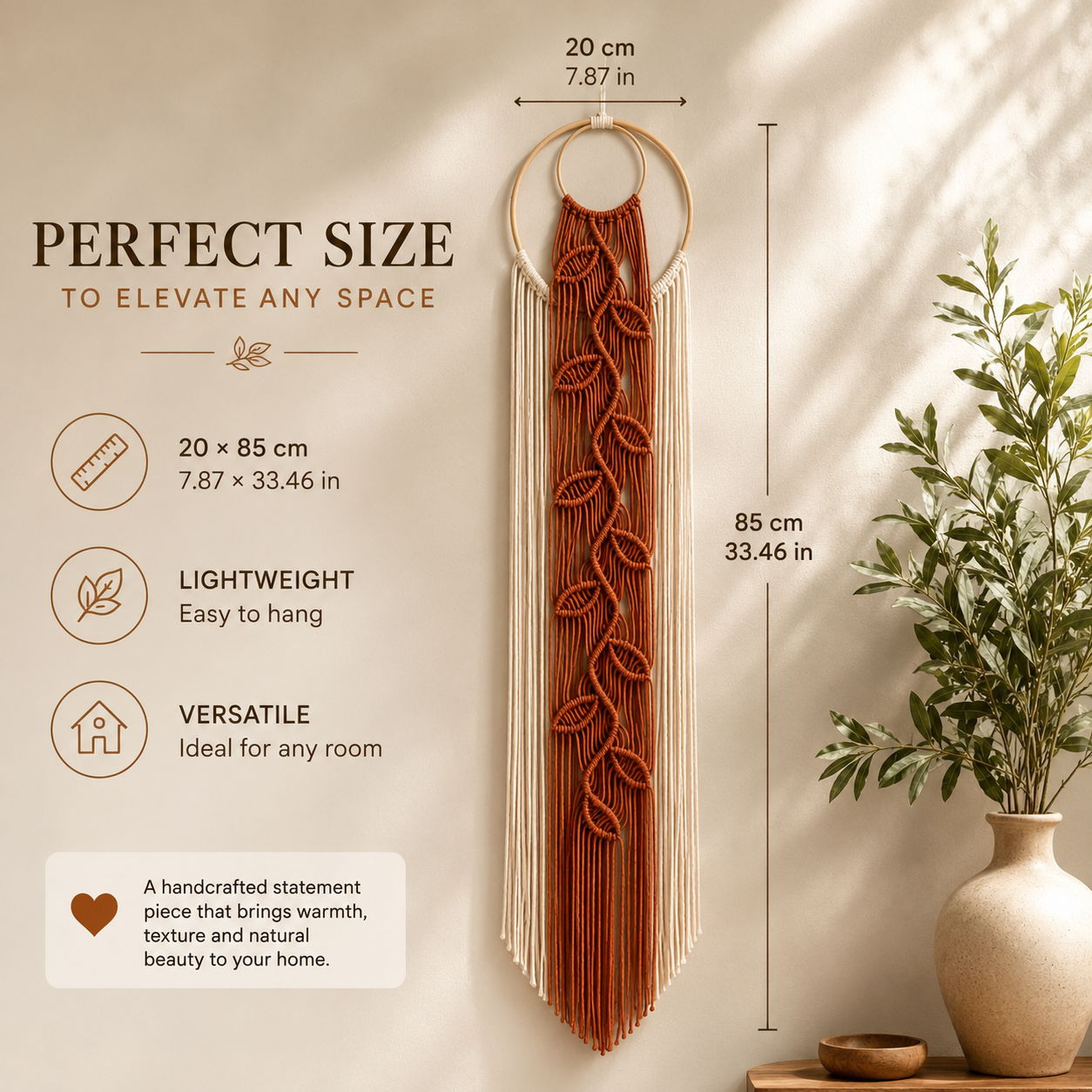 Handmade Macrame Wall Hanging – Botanical Boho Wall Decor