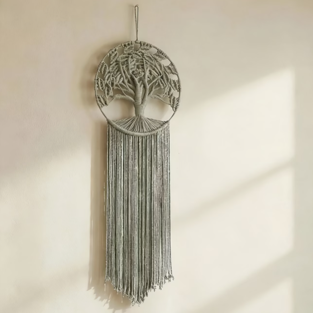 Tree of Life Macrame Wall Hanging – Handmade Boho Woven Wall Decor, Bedroom & Living Room Tapestry