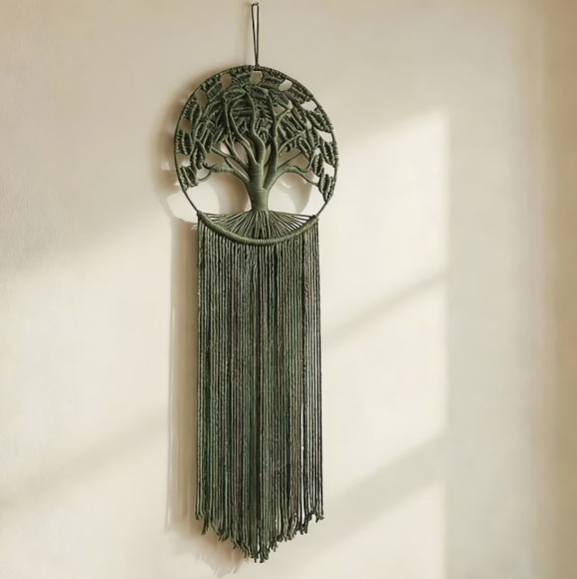 Tree of Life Macrame Wall Hanging – Handmade Boho Woven Wall Decor, Bedroom & Living Room Tapestry
