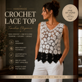 One of a Kind Irish Lace Crochet Top – Handmade Black & White Lace Blouse
