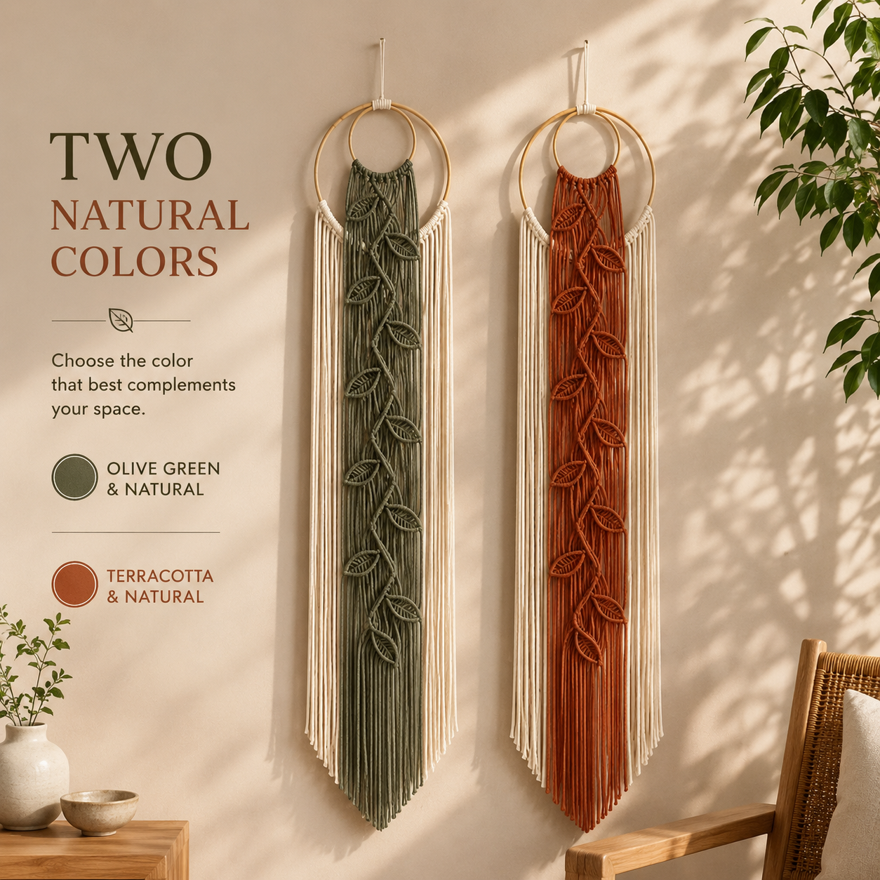 Handmade Macrame Wall Hanging – Botanical Boho Wall Decor